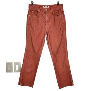AMO Chloe Crop Corduroy Pants Womens 29 Peach Orange Straight Leg USA Made